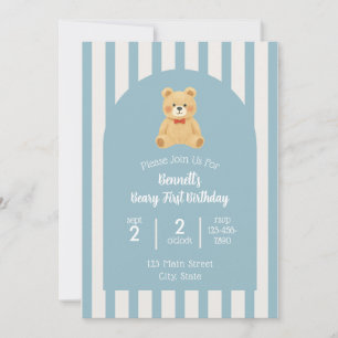 Beary First Birthday Invitation