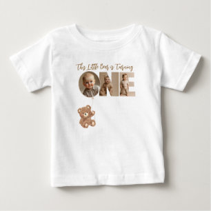 Beary First Birthday Little Bear Photo Baby T-Shirt