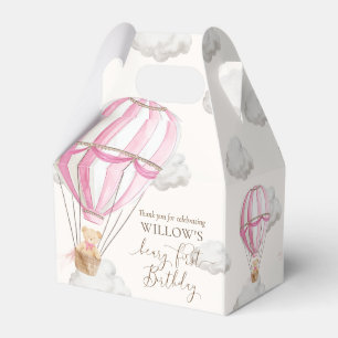 Beary First Teddy Bear Hot Air Balloon Birthday Favor Box
