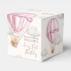 Beary First Teddy Bear Hot Air Balloon Birthday Favor Box