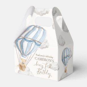 Beary First Teddy Bear Hot Air Balloon Birthday Favor Box