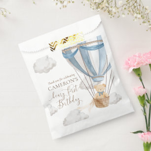 Beary First Teddy Bear Hot Air Balloon Birthday Favour Bag