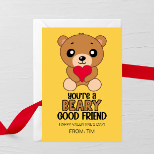 Beary Good Friend Kids Valentine Card