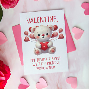 Beary Happable Teddy Valentine Carte Ballons