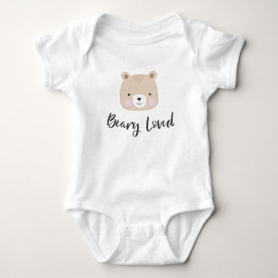 Beary Loved   Cute Bear   Tan Baby Bodysuit