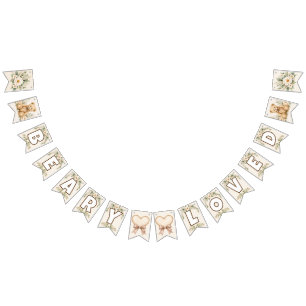 Beary Loved Teddy Bear Baby Shower Bunting Flags