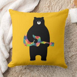 Beary Melodies Throw Pillow