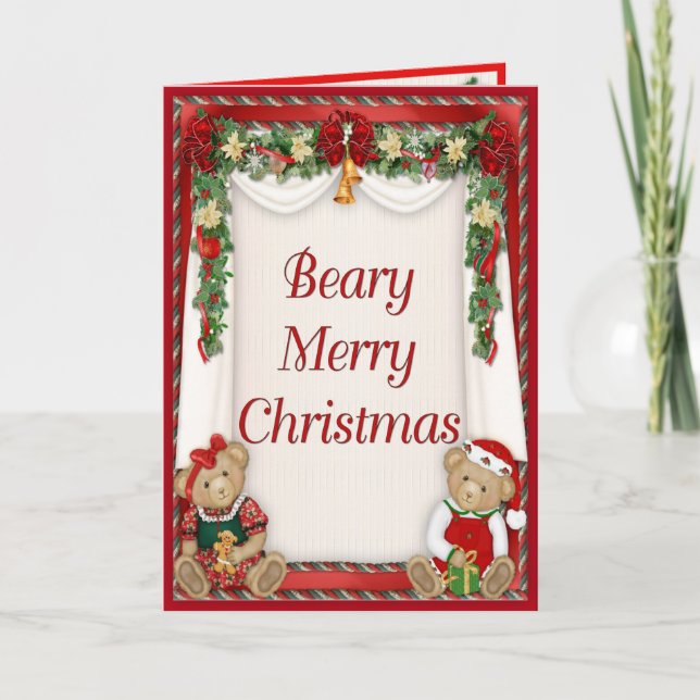 Beary Merry Christmas Holiday Card (Front)