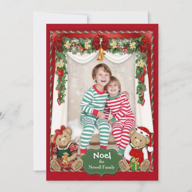 Beary Merry Christmas Photo Card (Front)