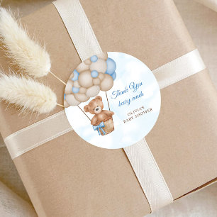 Beary Much Baby Shower Thank You Classic Round Sticker