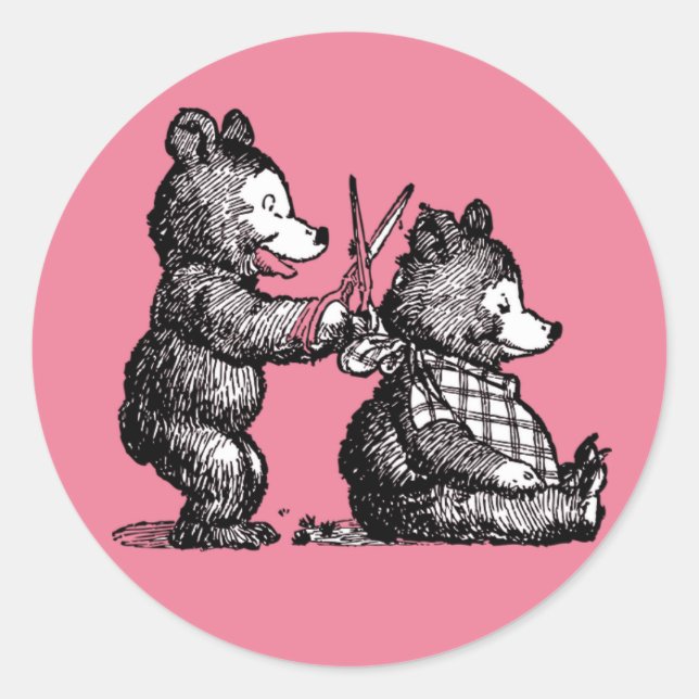 Beary Nice Hairdresser Classic Round Sticker (Front)