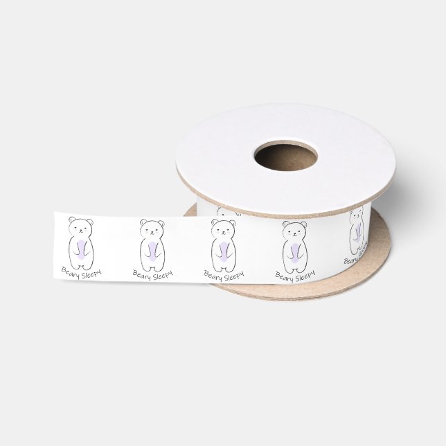 Beary Sleepy Bear Satin Ribbon (Spool)