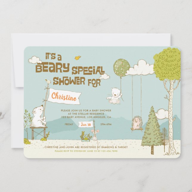 Beary Special Baby Shower Invitation (Front)