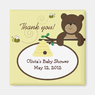 Beary Sweet Bear & Bee Baby Shower Favour Magnet