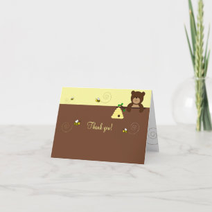 BEARY SWEET BEAR & BEE Folded Thank you note Card