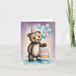 Beary Sweet Birthday Wishes Holiday Card