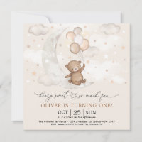 Beary Sweet Moon & Stars Teddy Bear 1st Birthday