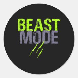 Beast Activated Mode On Funny Fitness Workout Gym Classic Round Sticker