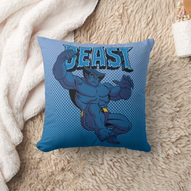 Beast Character Pose Throw Pillow (Blanket)