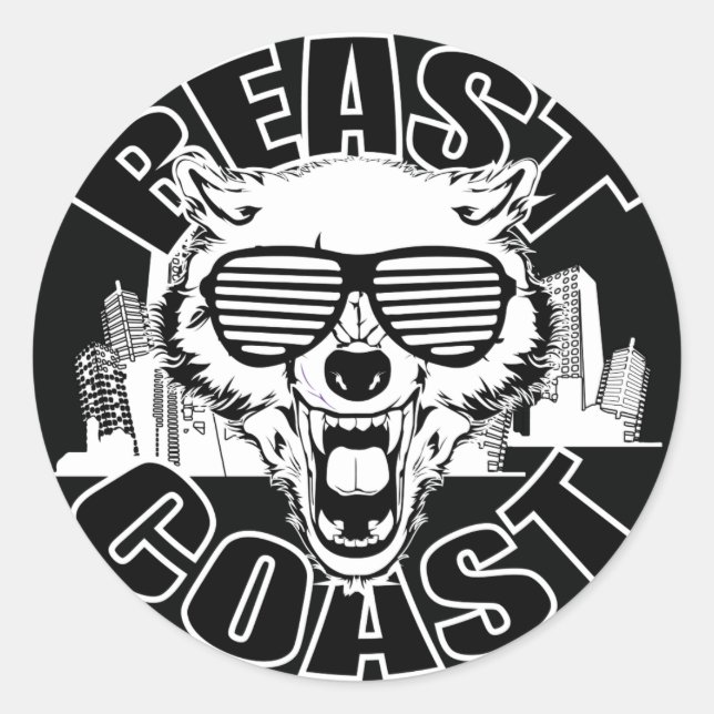 Beast Coast Round Sticker (Front)