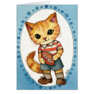 Beast - Cute 1950s retro football cat art