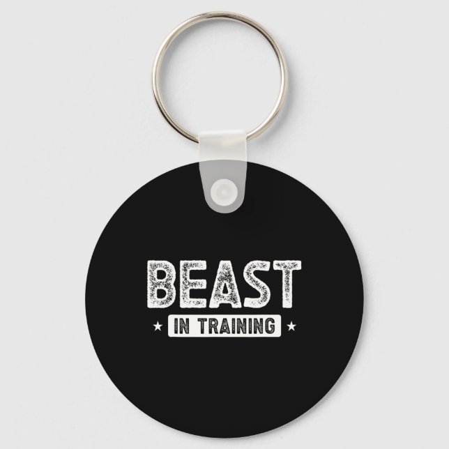Beast In Training Bodybuilding  Keychain (Front)