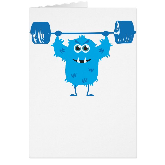 Beast Mode - Cute Monster Lifting Weights (Front)