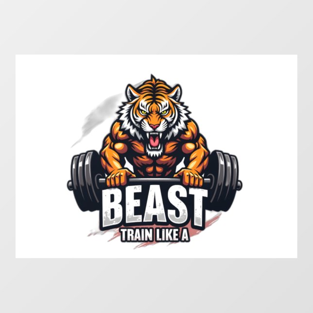 Beast Mode On – Fitness Workout T-Shirt Design Window Cling (Sheet)