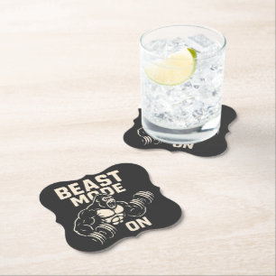 Beast Mode On Gorilla Gym Motivation Paper Coaster