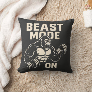 Beast Mode On Gorilla Gym Motivation Throw Pillow