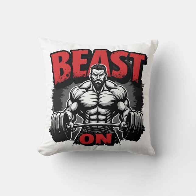 Beast On Throw Pillow (Front)