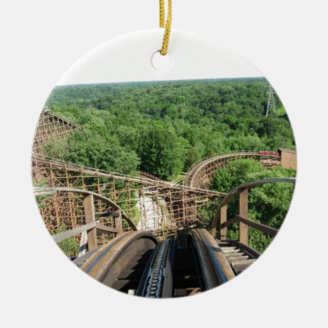 Beast Roller Coaster at Kings Island Ceramic Ornament (Front)