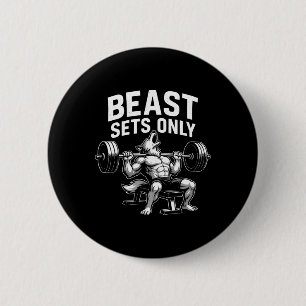 Beast Sets Only Wolf Gym Workout Fitness Bodybuild 2 Inch Round Button