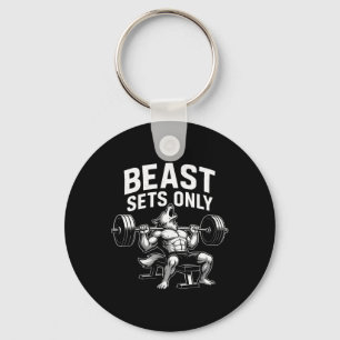Beast Sets Only Wolf Gym Workout Fitness Bodybuild Keychain