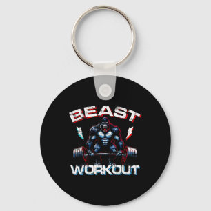 Beast Silverback Deadlift Gym Jokes Gorilla Workou Keychain