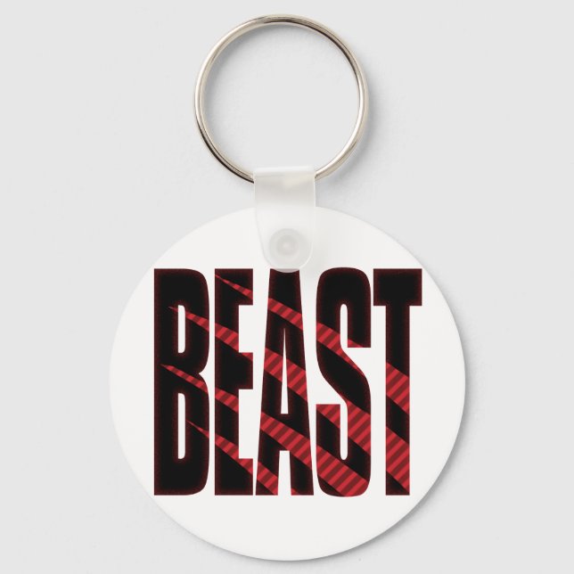 BEAST. Tough.Hardcore.Muscle.Wild.Animal Keychain (Front)