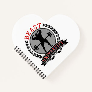 Beast University Bodybuilding Heart Notebook