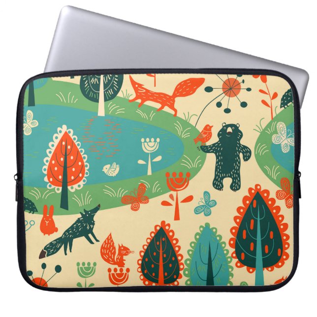 Beasts Background: Abstract Vintage Concept Laptop Sleeve (Front)