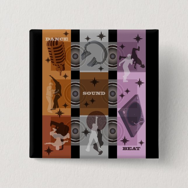 BEAT 2 INCH SQUARE BUTTON (Front)