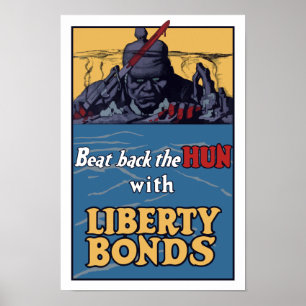 Beat Back The Hun -- WW1 Poster