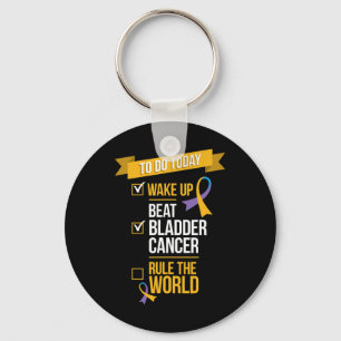 Beat Bladder Cancer Rule the World  Keychain
