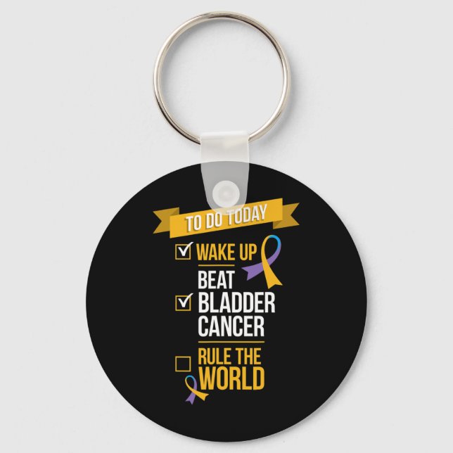 Beat Bladder Cancer Rule the World  Keychain (Front)