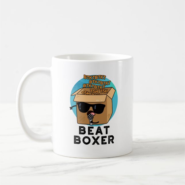 Beat Boxer Funny Beatboxer Box Pun  Coffee Mug (Left)