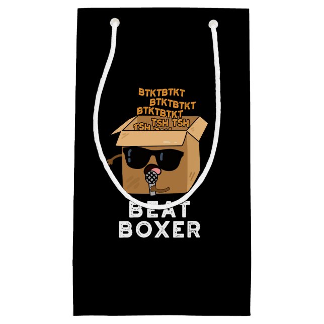 Beat Boxer Funny Beatboxer Box Pun Dark BG Small Gift Bag (Front)