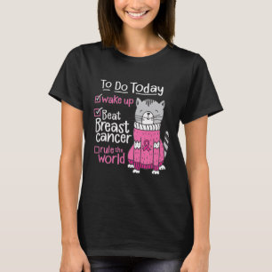 Beat Breast Cancer Rule The World Survivor Quote C T-Shirt