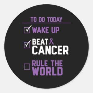 Beat Cancer Rule the World Classic Round Sticker