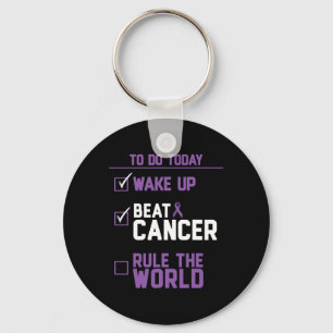 Beat Cancer Rule the World Keychain