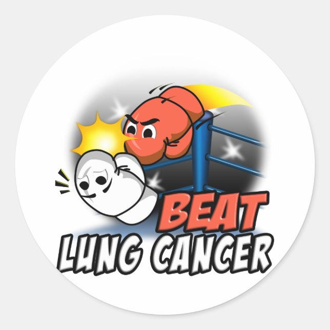 Beat Lung Cancer Classic Round Sticker (Front)