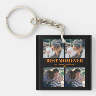 Beat Mom Ever Custom 4 photo Collage   Keychain
