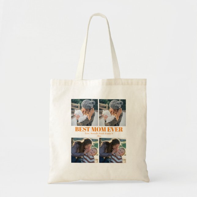 Beat Mom Ever Custom 4 photo Collage   Tote Bag (Front)
